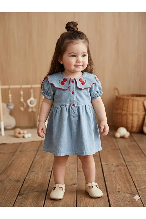 Детское платье для девочек с вышивкой Laura baby Baby Buu, Blue