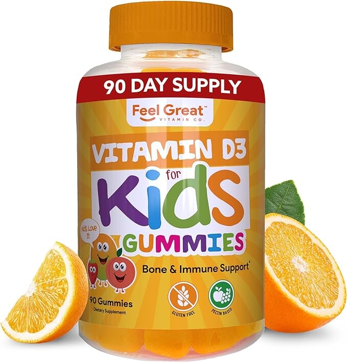 

Жевательные конфеты с витамином D3 для детей Feel Great Kids, 1000 МЕ