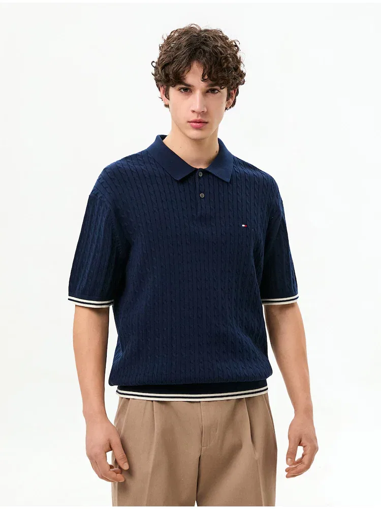 Свитер с кабельным узором Polo TOMMY HILFIGER, Navy