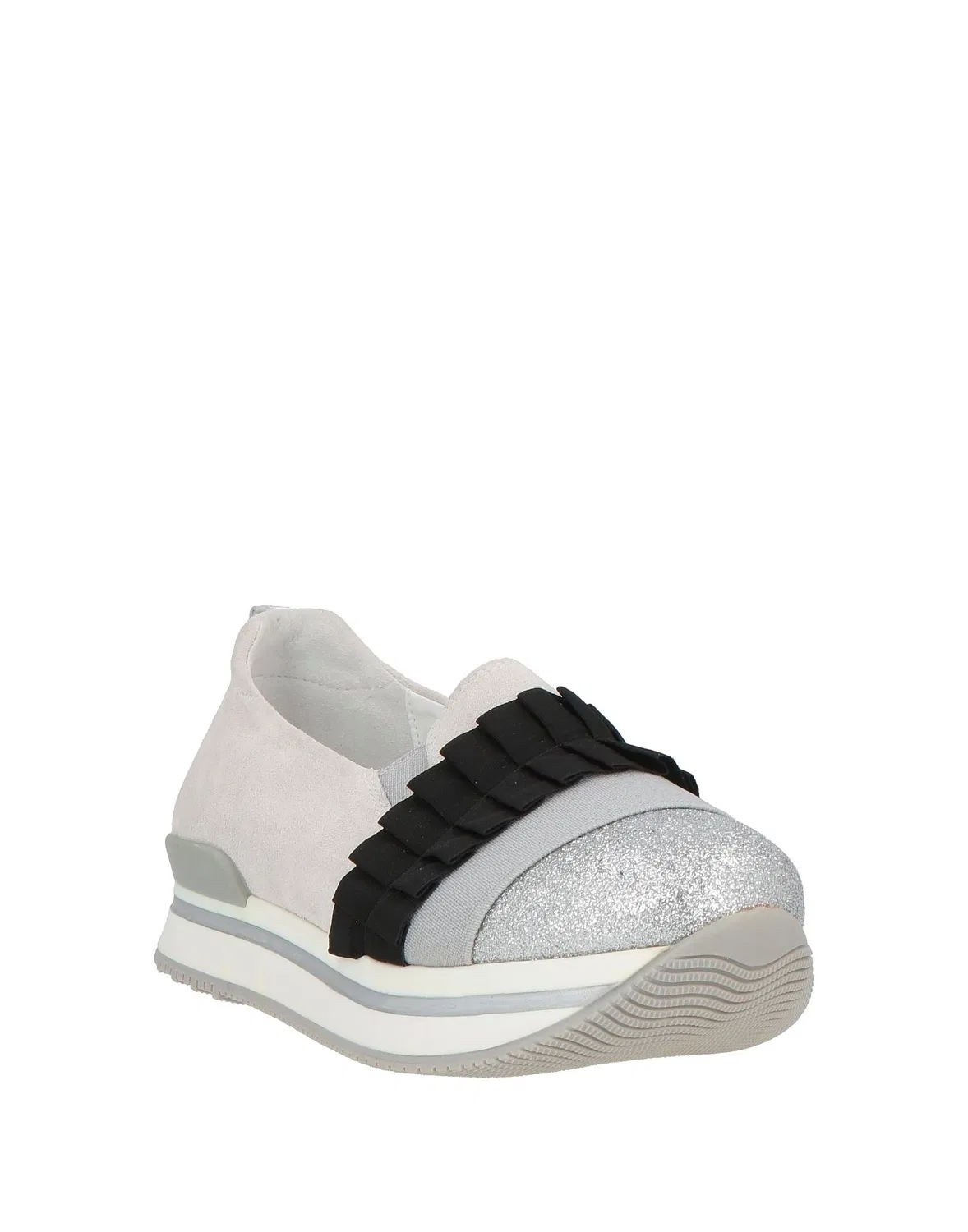 Детские кеды для девочек без шнуровки Hogan, светло-серый — фото 2