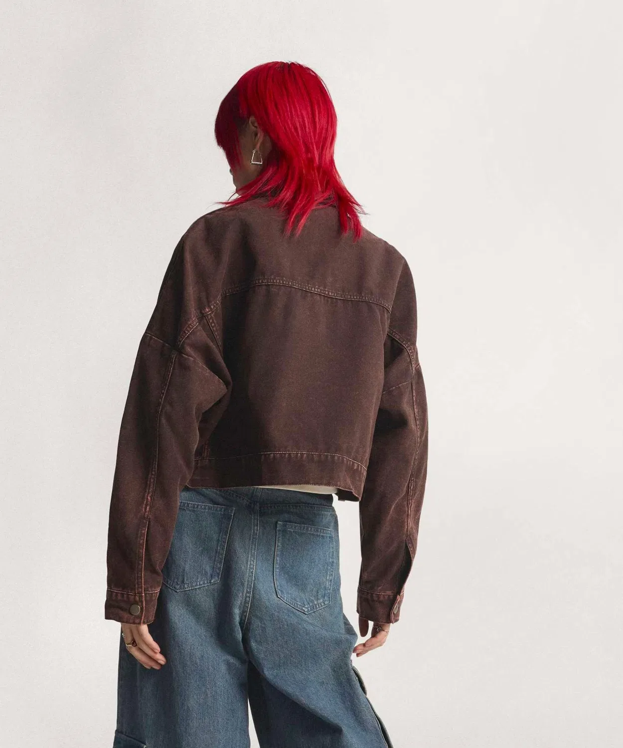 Женская куртка из канваса с V-образным вырезом, модель Canvas Track Top Jacket, Adidas, Brown — фото 2