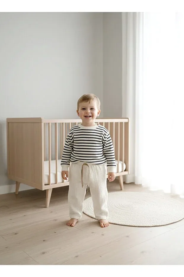 Детские штаны для девочек хлопковые Libba Atelier, Ecru