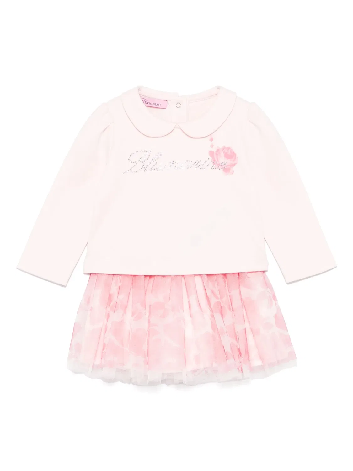 Комплект юбка с цветочным принтом Miss Blumarine, розовый