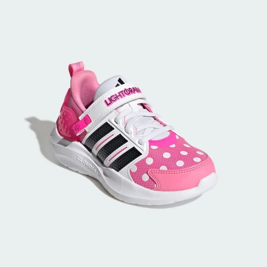 Детские кроссовки с подсветкой и моделью Minnie Mouse adidas, Розово-черный — фото 3