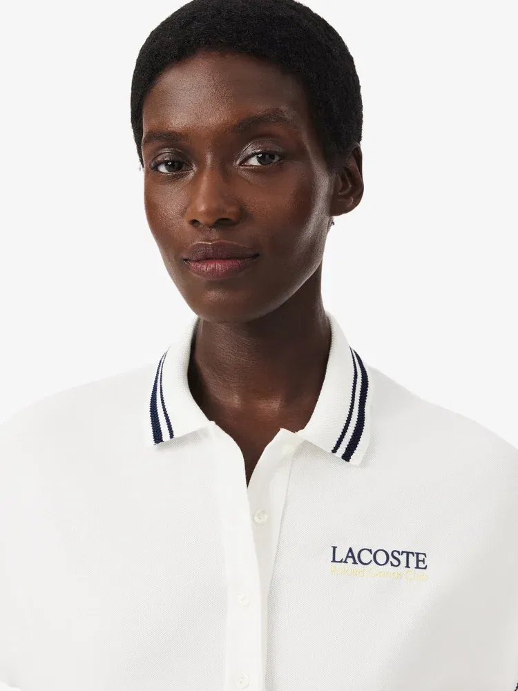Платье теннисное LACOSTE White, Roland Garros, хлопок с эластаном — фото 2