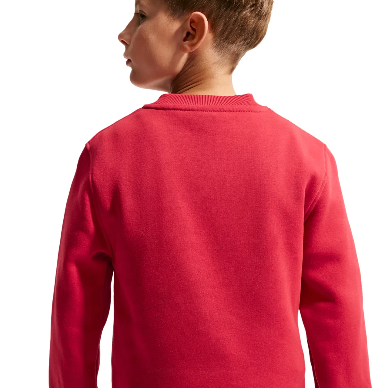 Детский свитшот для мальчиков с длинным рукавом Nike Club Fleece Crew LBR, Tough Red/White — фото 2