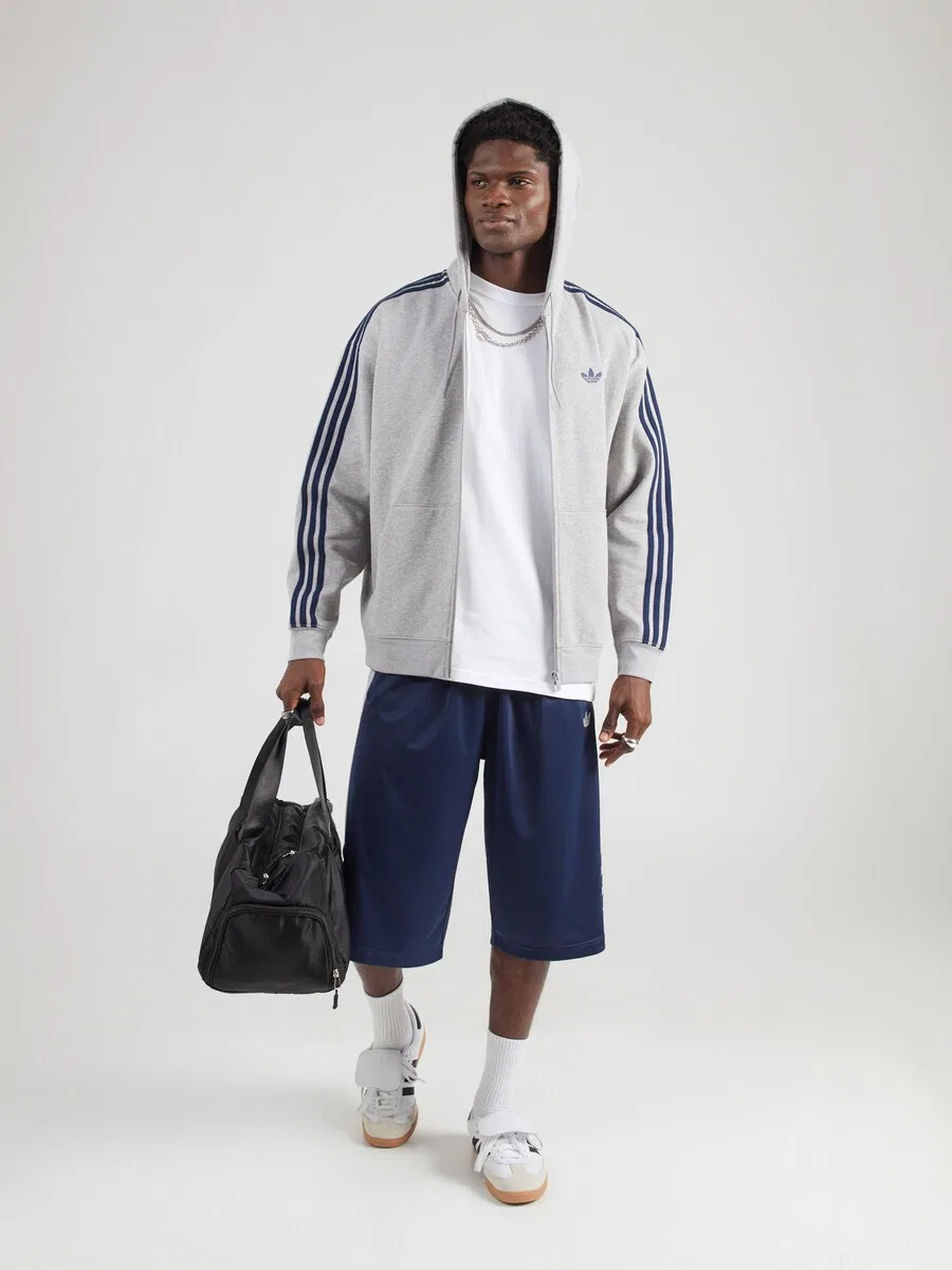 Худи на молнии ADIDAS ORIGINALS 'Adicolor' в серо-пятнистом цвете — фото 4