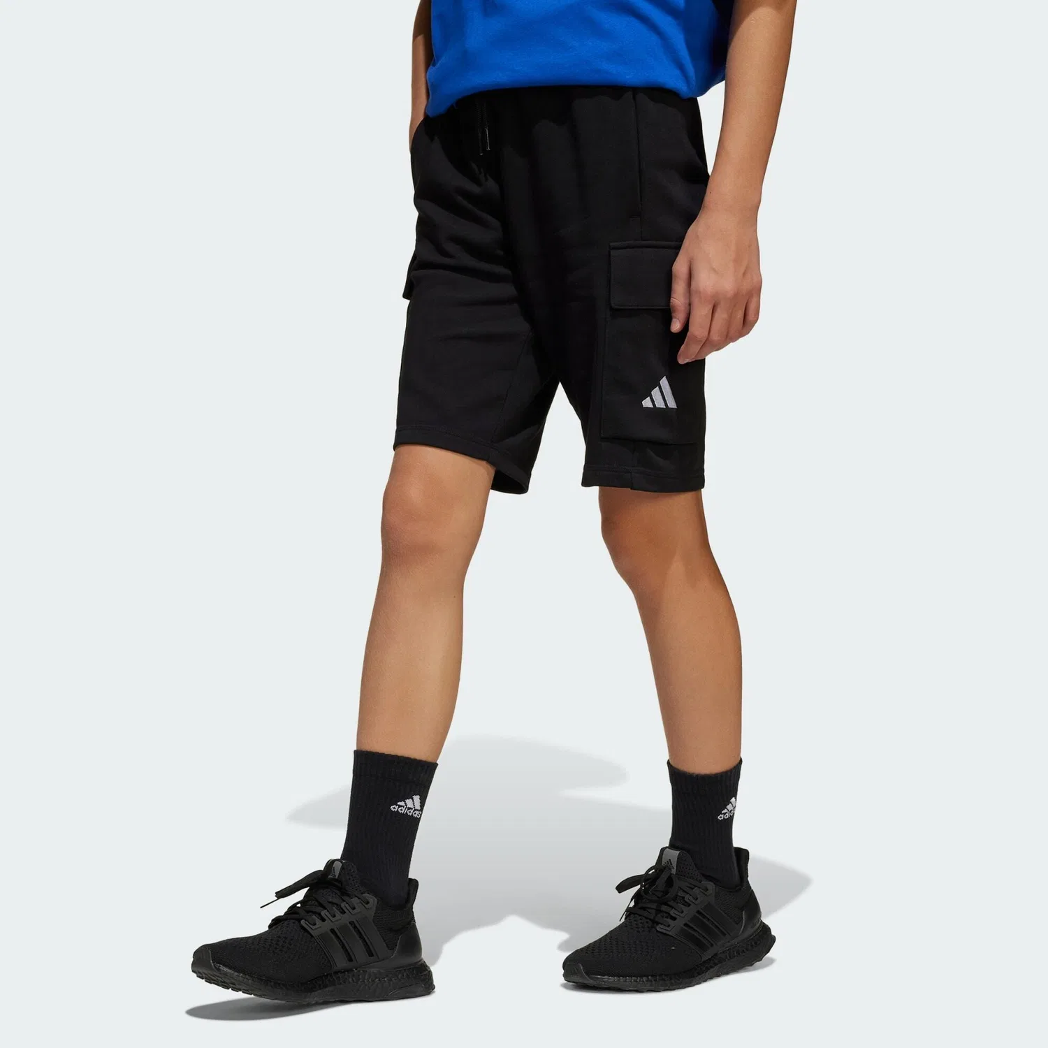 Детские карго-шорты с утилитарным дизайном Essentials Kids Adidas, Schwarz Weiss — фото 2