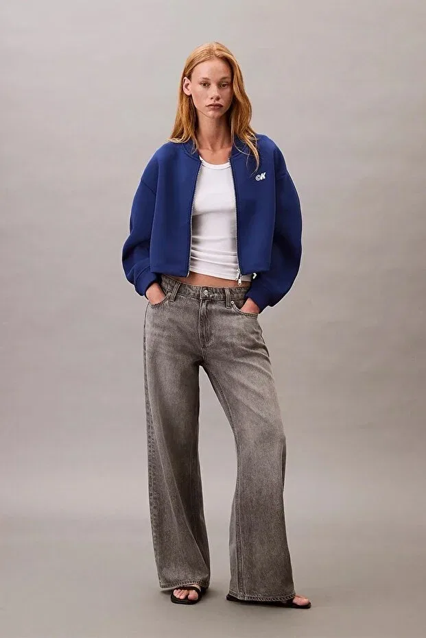 Женская куртка-бомбер с принтом Calvin Klein, Blue — фото 2
