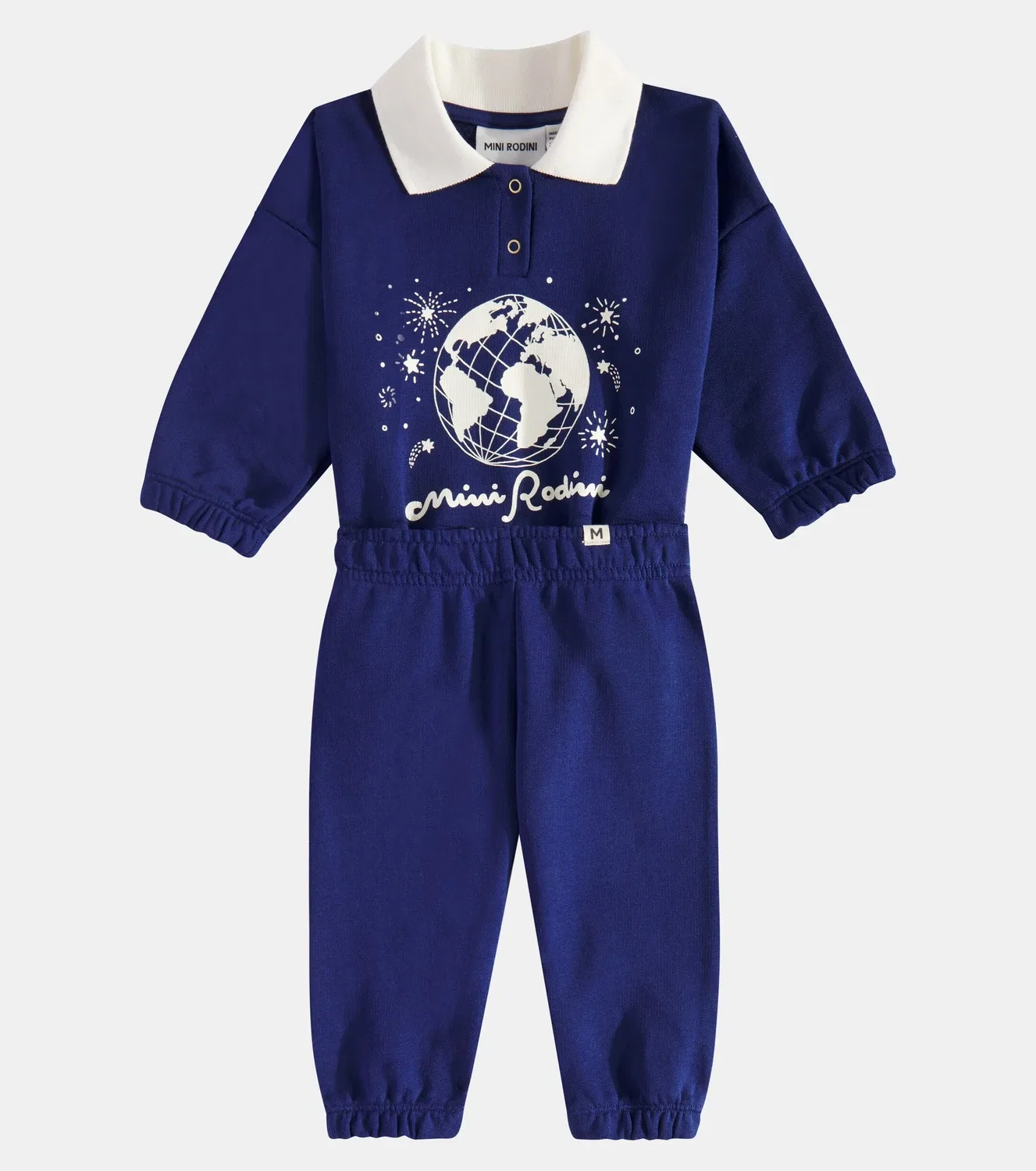 Комплект из комбинезона и брюк из хлопка Baby Society Mini Rodini, синий — фото 2