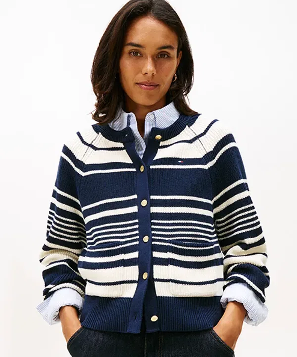 Кардиган с стежкой, круглый вырез, Tommy Hilfiger