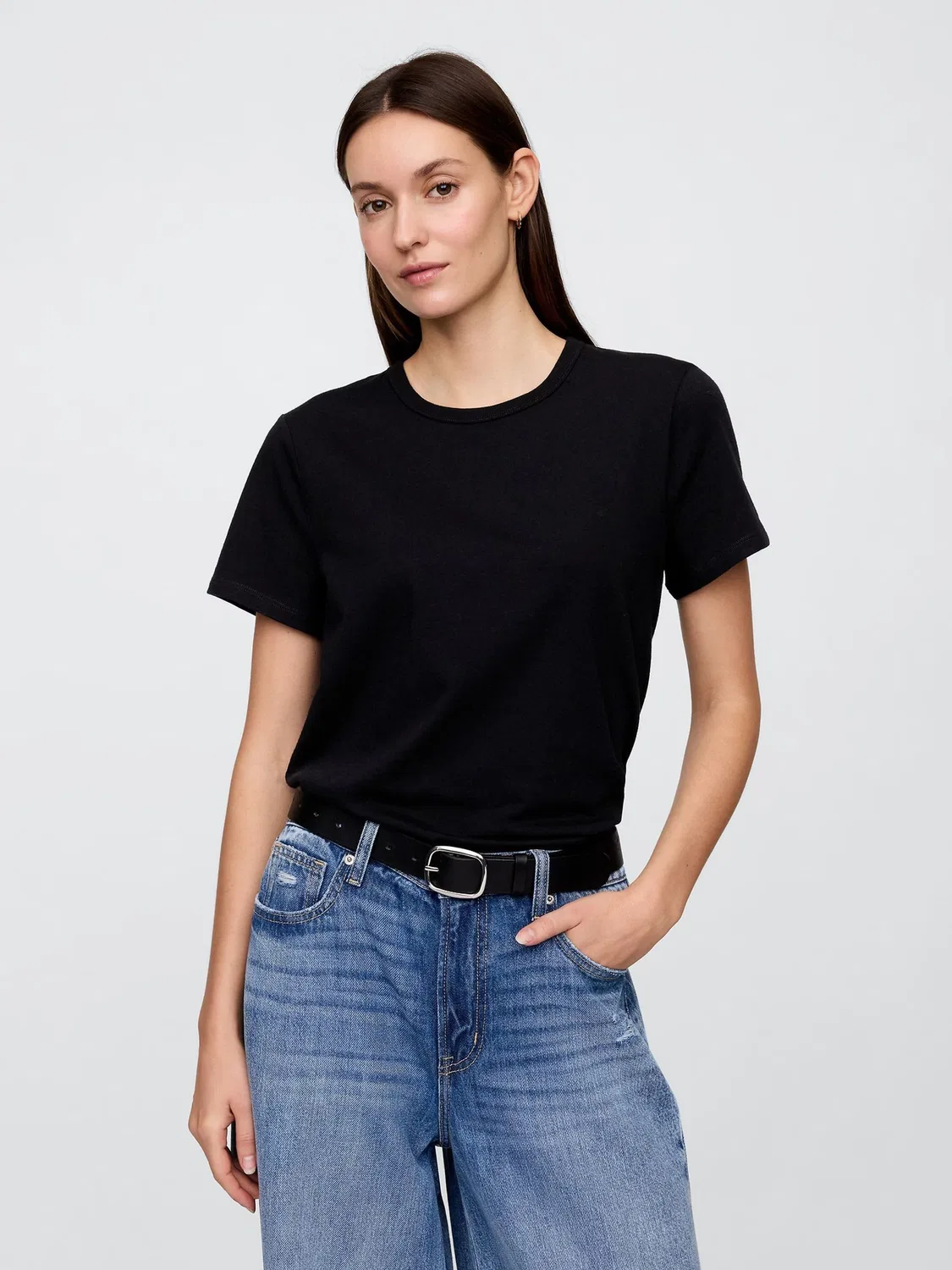Футболка с круглым вырезом Favorite Crew Neck Gap, черный