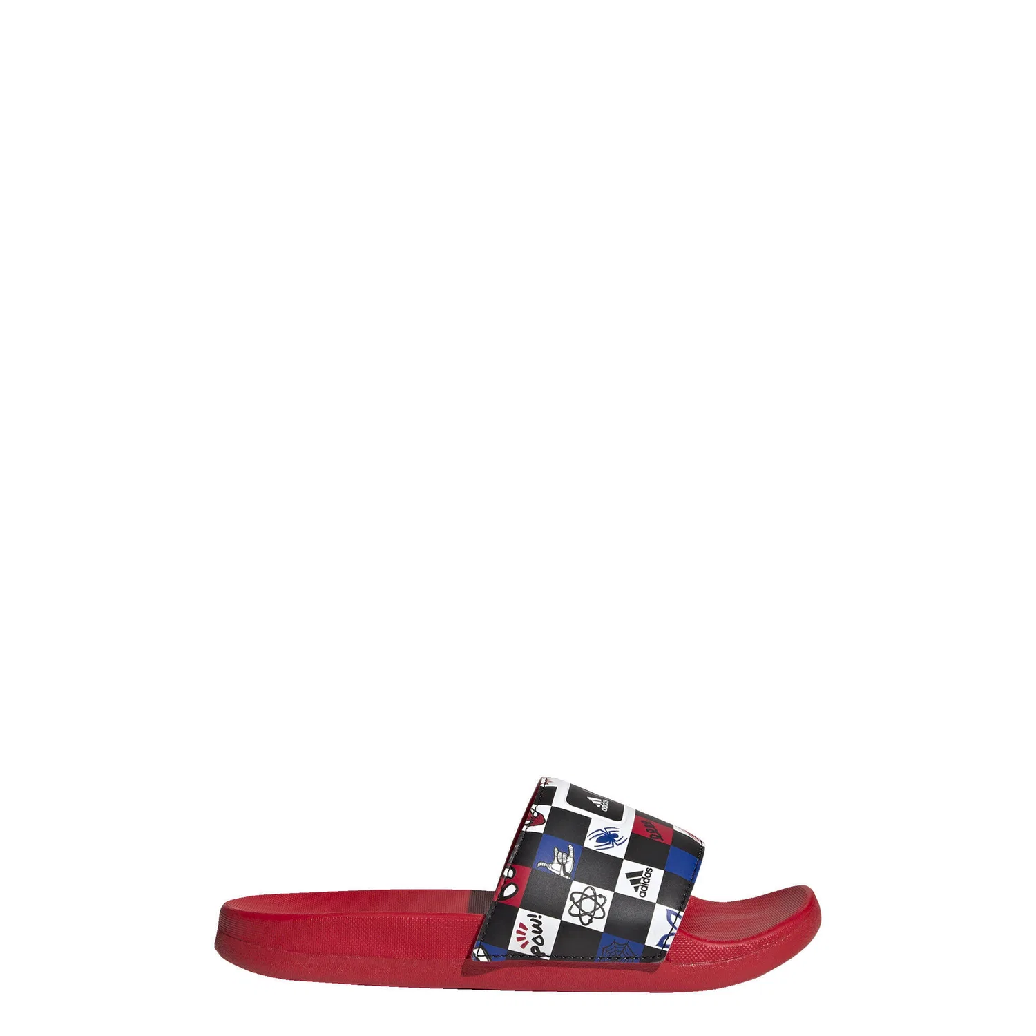 Детские шлепанцы с принтом Spider-Man adidas x Disney Comfort Spider-Man adilette, Schwarz Rot Weiss