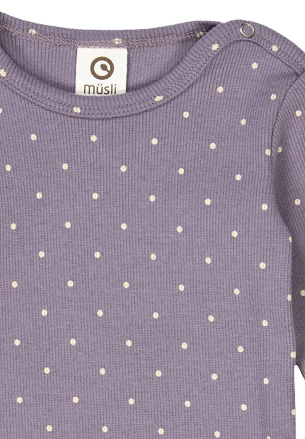 Боди в горошек Body Musli By Green Cotton, Lilac Fog-oak, сиреневый — фото 3