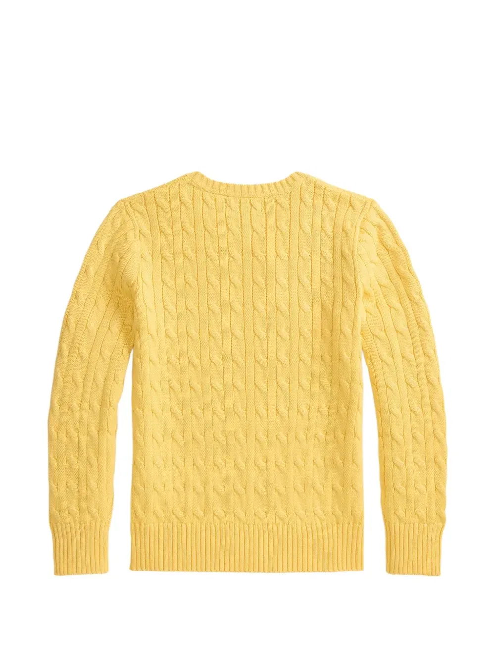 Вязаный джемпер с узором косичка Пони Polo Ralph Lauren Kids, желтый — фото 2