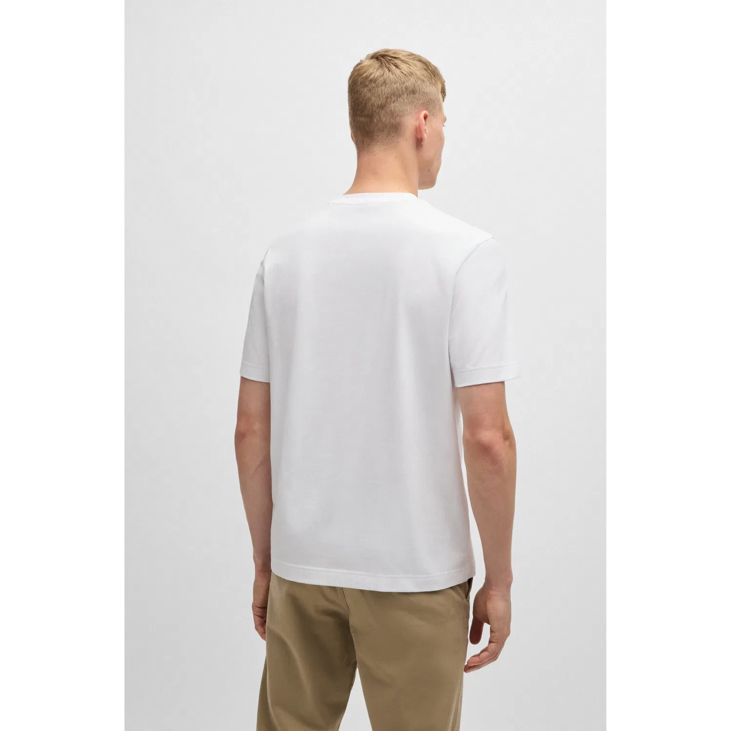 Детская хлопковая футболка с круглым вырезом BOSS ORANGE, White — фото 4
