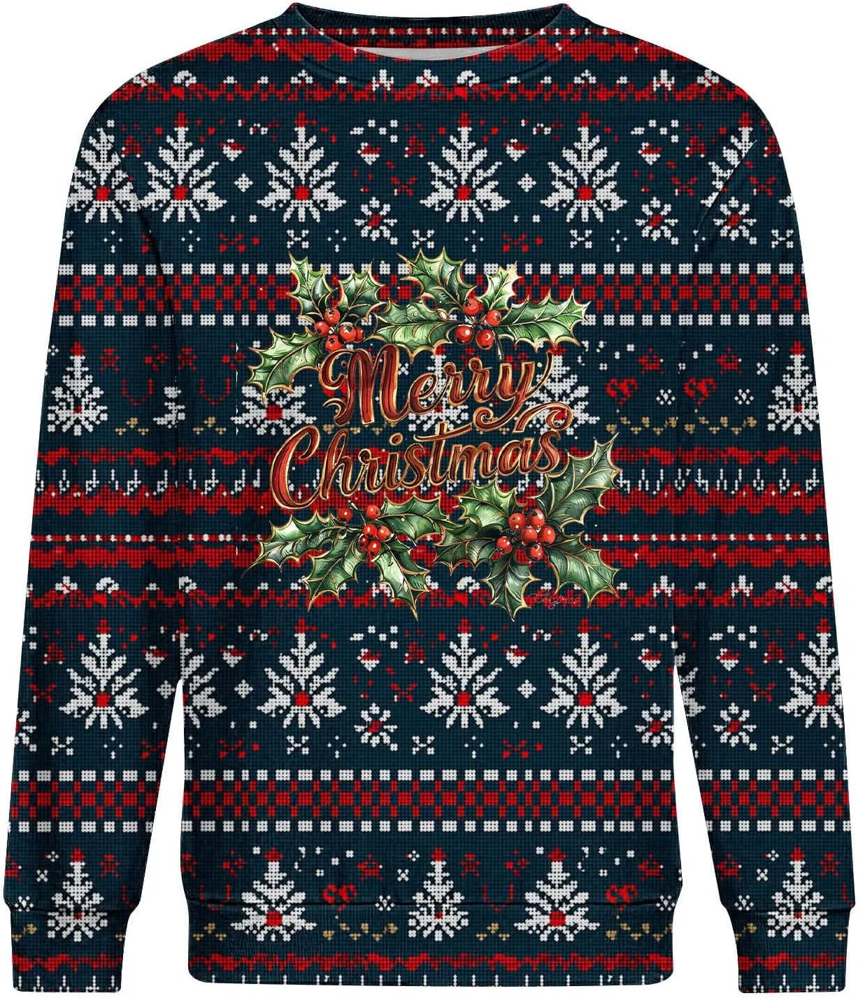 Мужская футболка с принтом Christmas Long Sleeve, Multicolor — фото 3