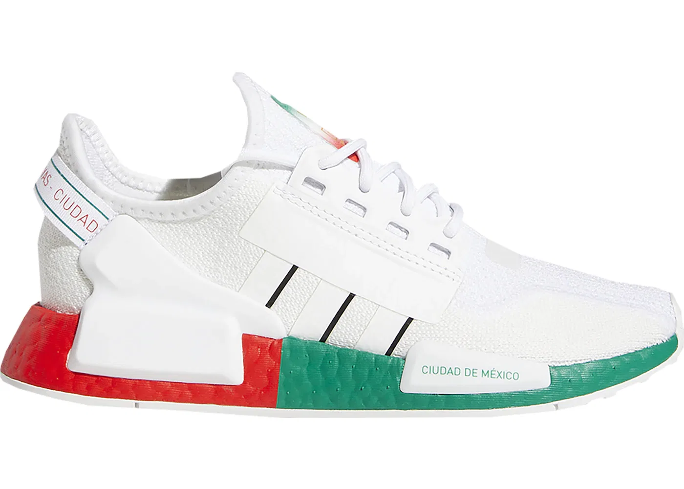 Детские кроссовки Lifestyle Adidas NMD R1 V2, White/Black/Green