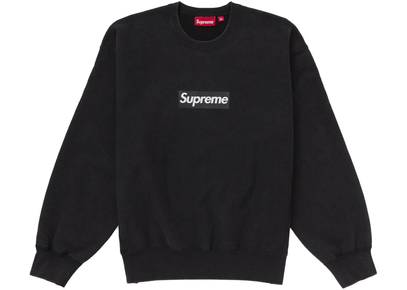 Мужской свитшот с выцветшим принтом Supreme Washed Box Logo Crewneck, Black