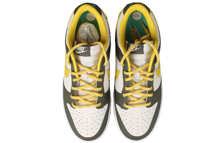 Кроссовки Nike Dunk Low Retro Premium, хаки/желтый — фото 4