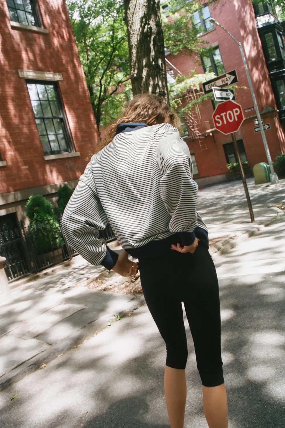 Полосатая толстовка на молнии ZARA, Dark navy — фото 3