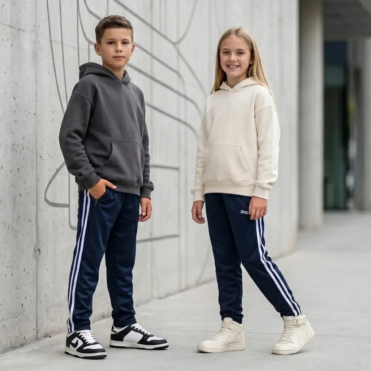 Детские спортивные штаны 2 шт. с шелковистой отделкой Myshoestore, Navy — фото 2