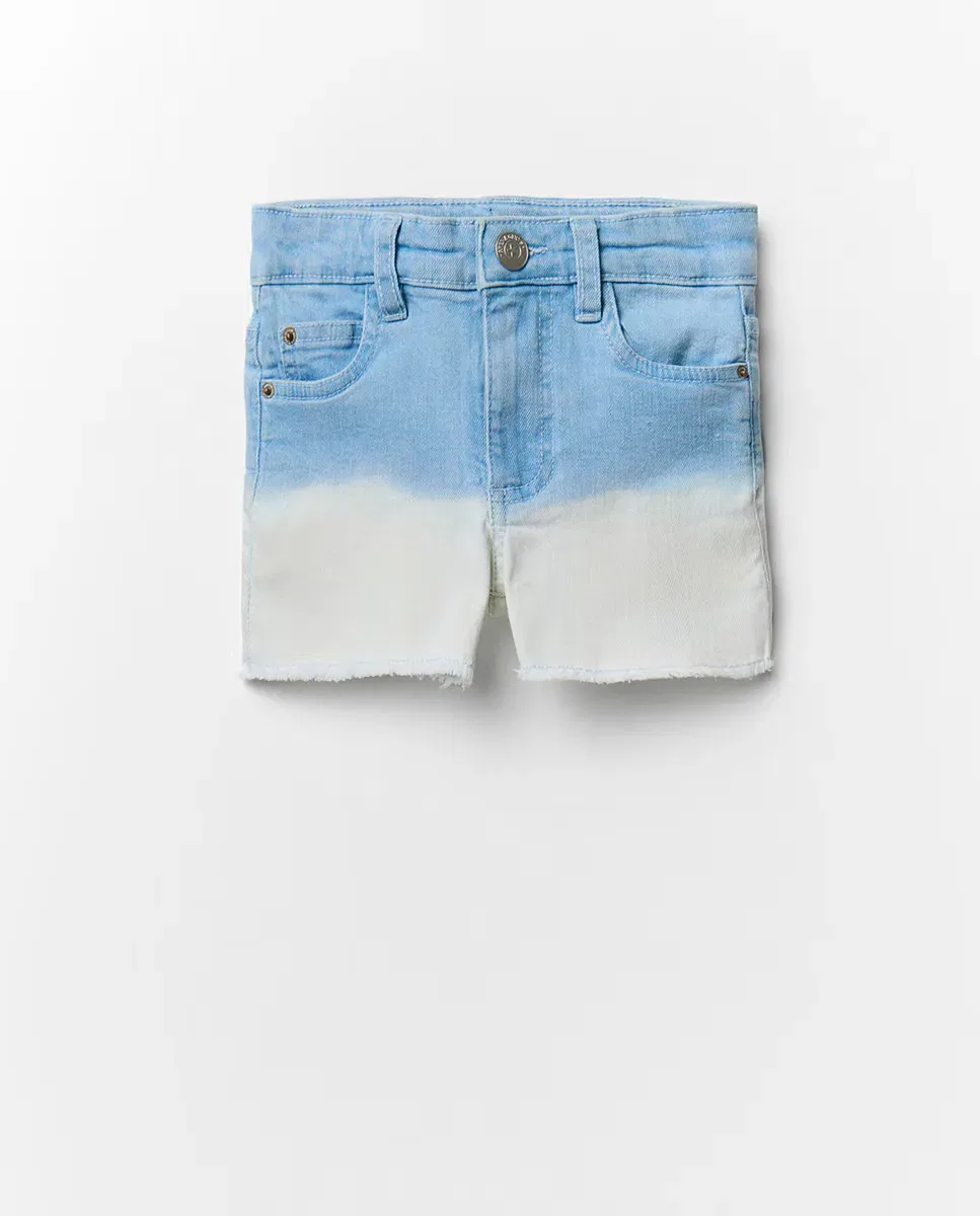 Детские шорты для девочек с принтом tie dye Sfera, Azul Claro — фото 3