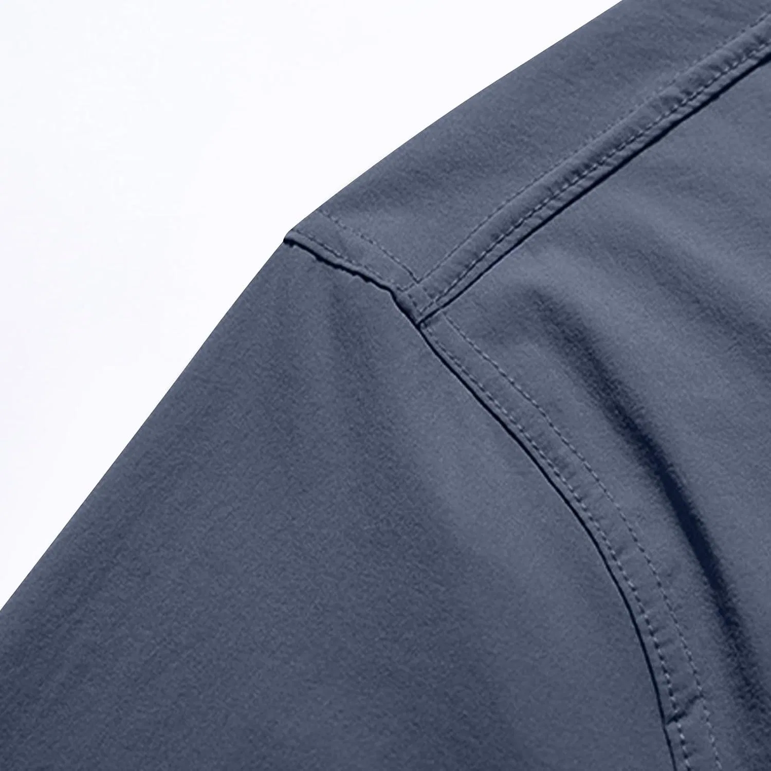 Мужская хлопковая рубашка с длинным рукавом, Cargo Shirts, синий — фото 3