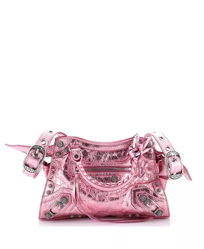 

Сумка XS Neo Cagole City Bag из кожи с кристаллами Pre-Owned Balenciaga, розовый