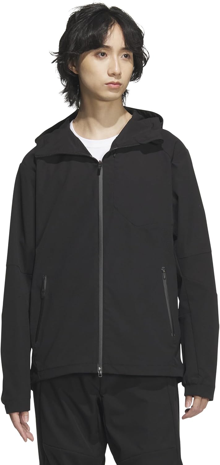 

Мужская толстовка Adidas KQD65, премиум-класса, спортивный крой, эластичная ткань, застежка-молния по всей длине, черный