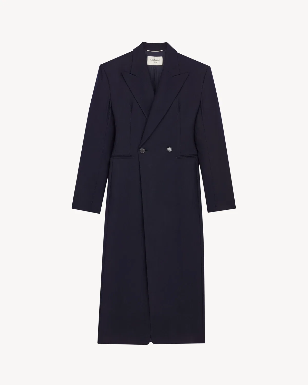 Пальто из чесаной шерстяной фланели, Saint Laurent, синий
