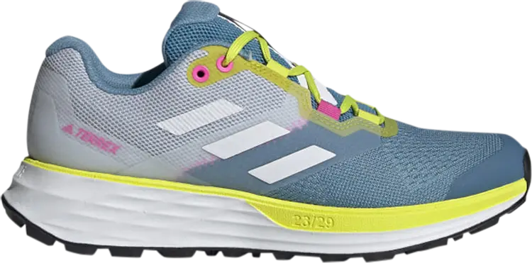 Кроссовки Adidas Wmns Terrex Two Flow Trail 'Hazy Blue Acid Yellow', синий