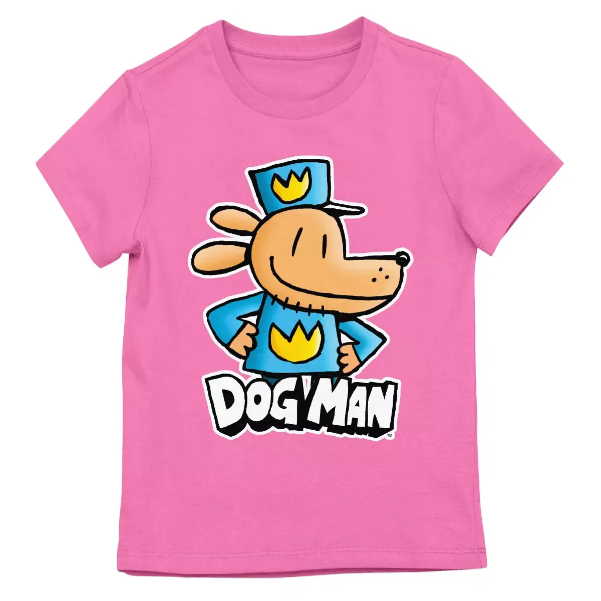 Детская футболка с коротким рукавом с принтом Dog Man, Цвет Pink — фото 4