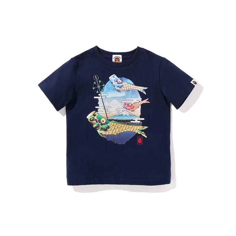 Детская футболка с принтом Head Series A BATHING APE, Navy Blue NYX