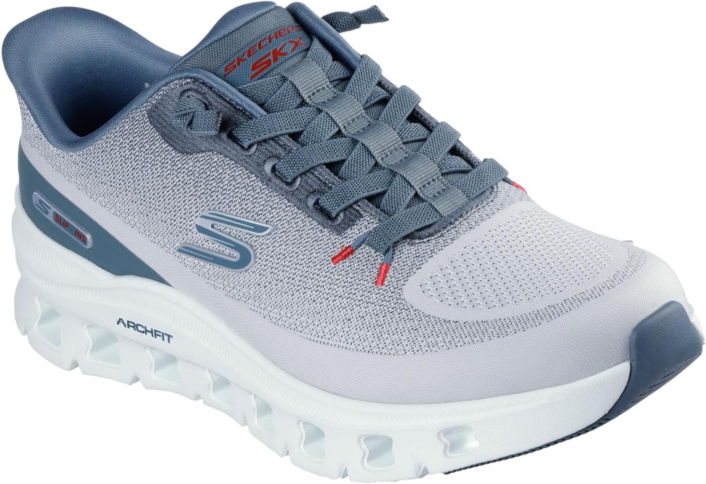 

Мужские кроссовки Skechers Arch Fit Glide-Step Pro с удобной вставкой и легким надеванием, синий/серый/светло-серый