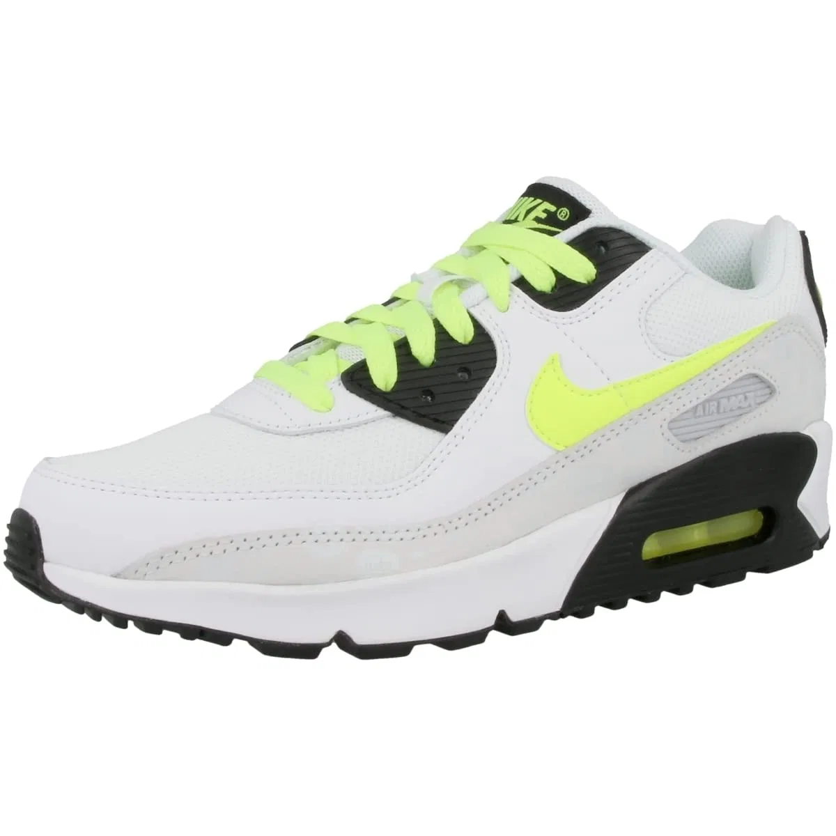 Детские кроссовки для мальчиков с амортизацией NIKE Air Max 90 Ltr (Gs), White Volt Black Pure Platinum — фото 4