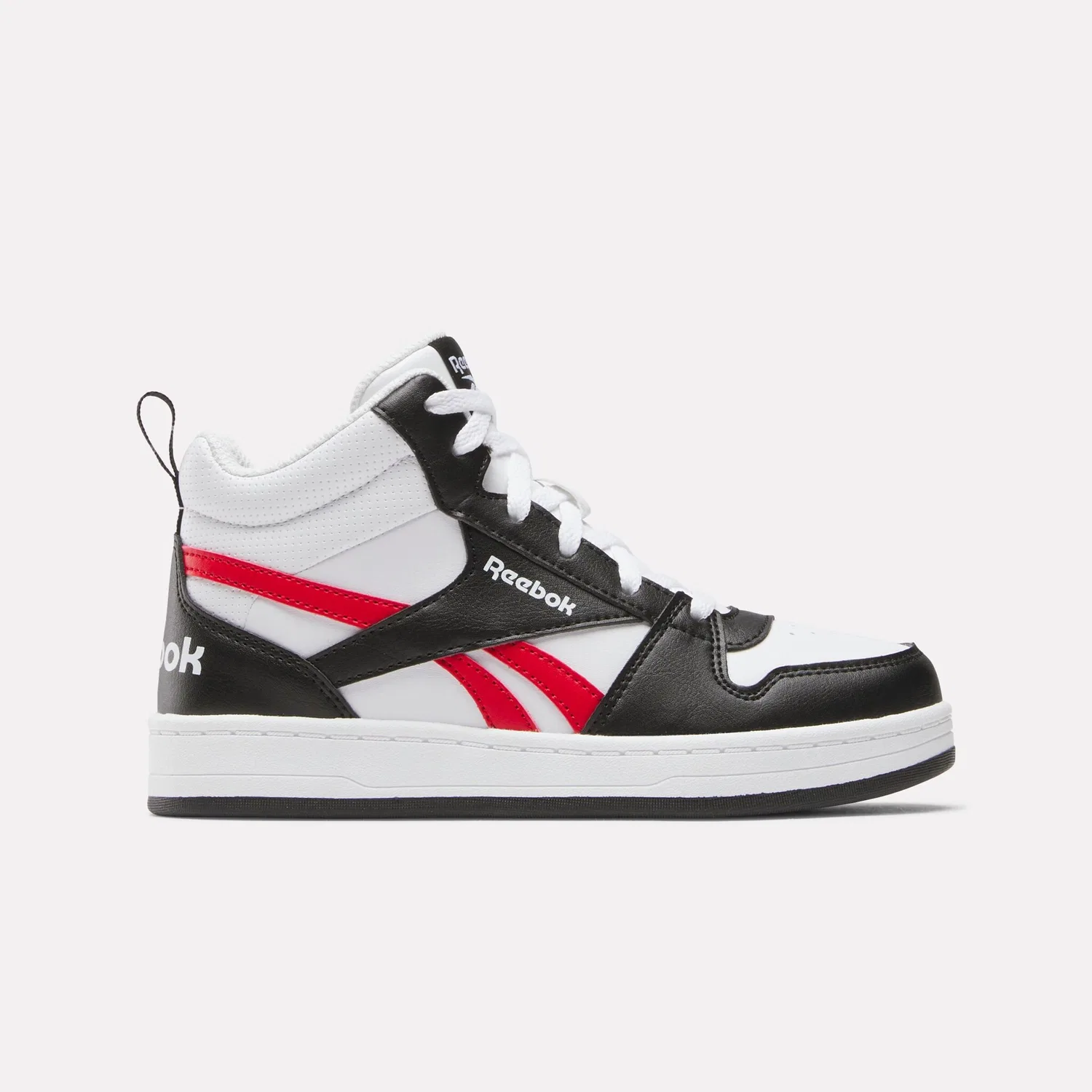Детские кроссовки на шнуровке Reebok Classic, White/Black/Red — фото 2