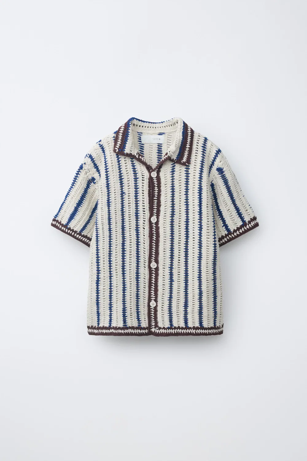 Полосатая вязаная блузка ZARA, Navy Blue