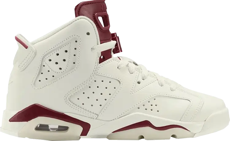 

Кроссовки Air Jordan 6 Retro GS Maroon 2016 International Release, белый