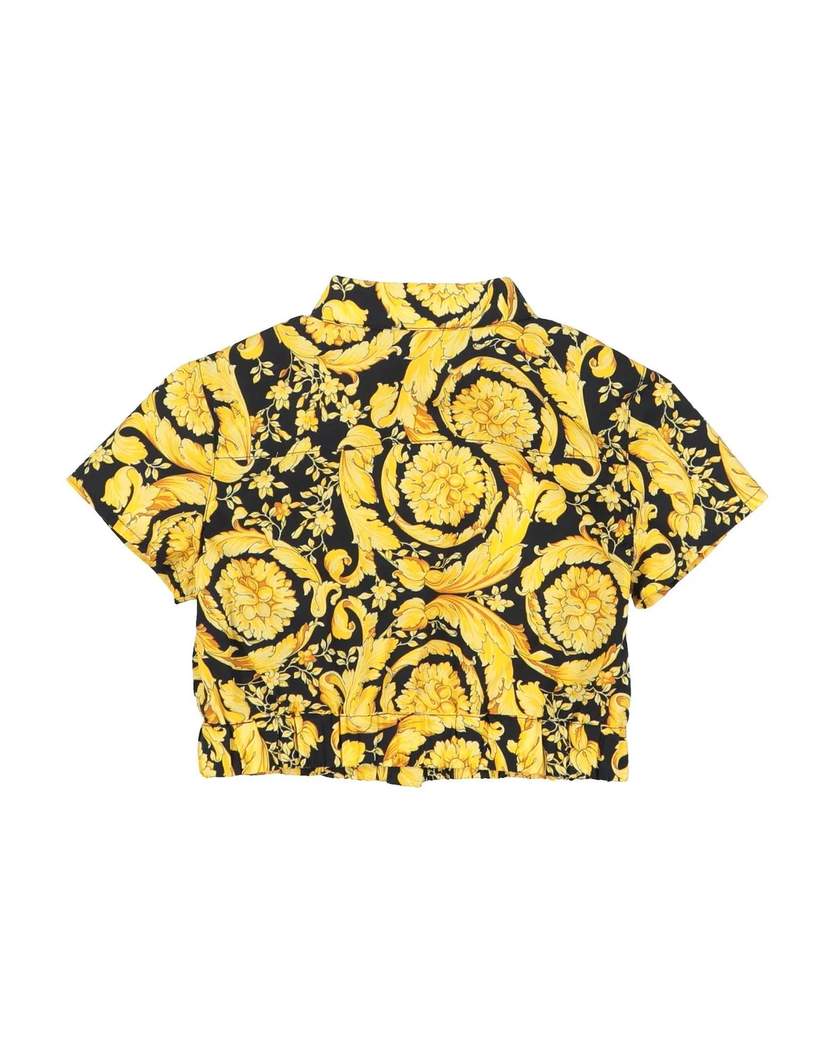 Детская рубашка для девочек с жаккардовым узором Versace Young, желтый — фото 2