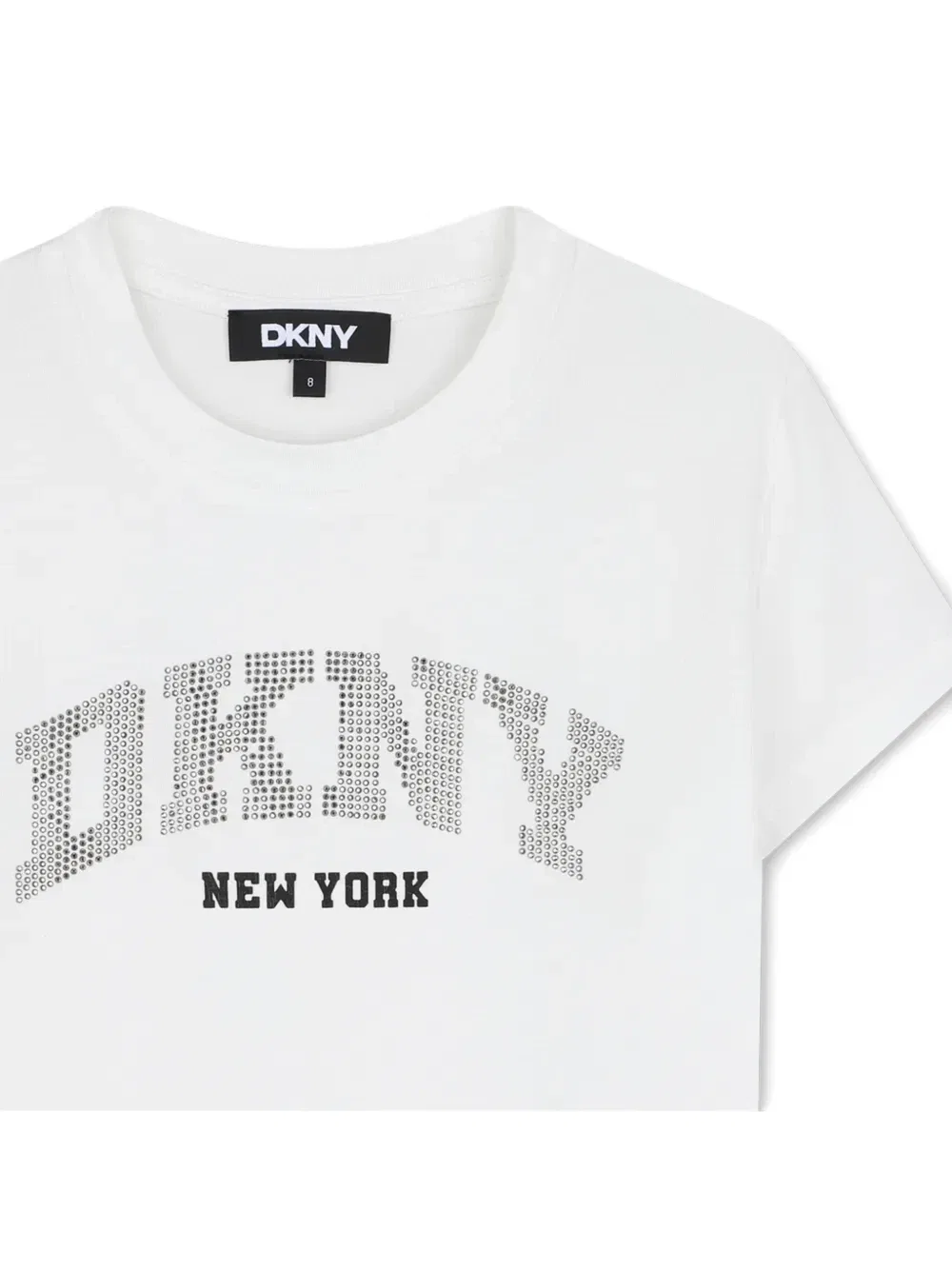 Футболка со стразами Dkny Kids, белый — фото 3