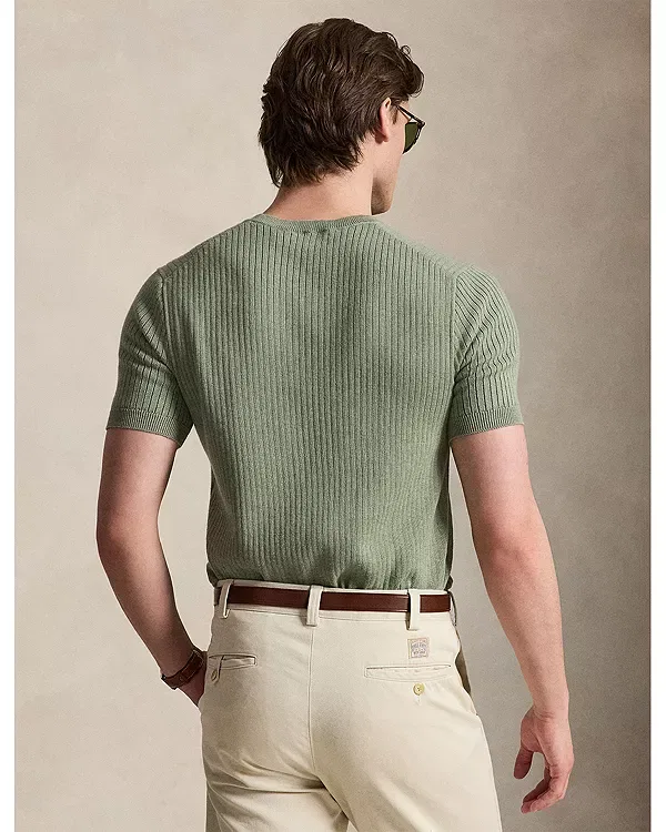 Мужской свитер с коротким рукавом Polo Ralph Lauren, зеленый — фото 3