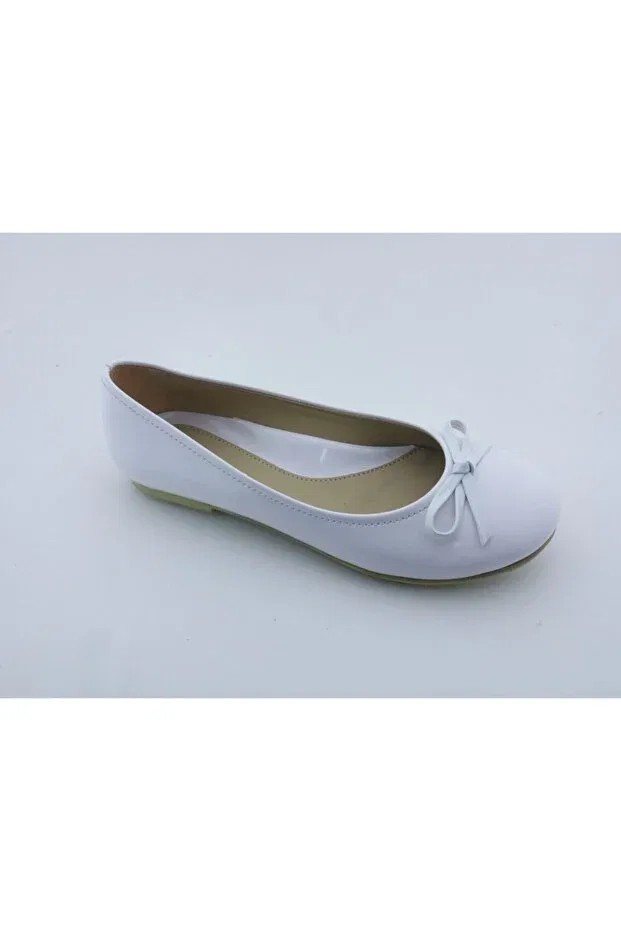 Детские балетки для девочек из лаковой кожи Rose Club Kids, White