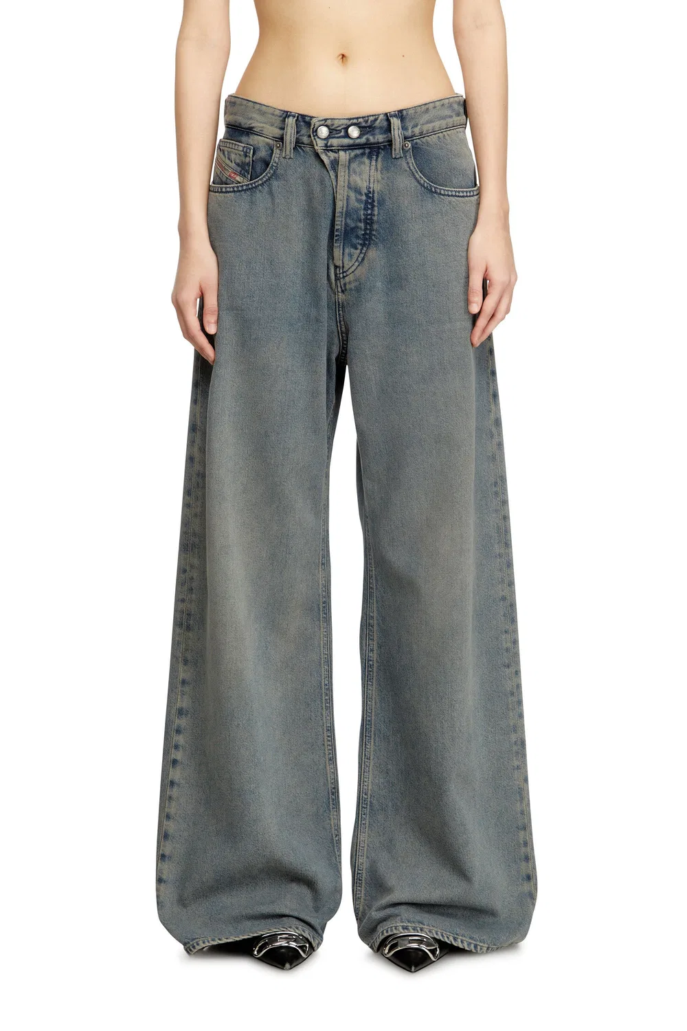 Женские джинсы свободного кроя с низкой посадкой Relaxed Jeans Low Waist 1996 D-Sire Diesel, синий
