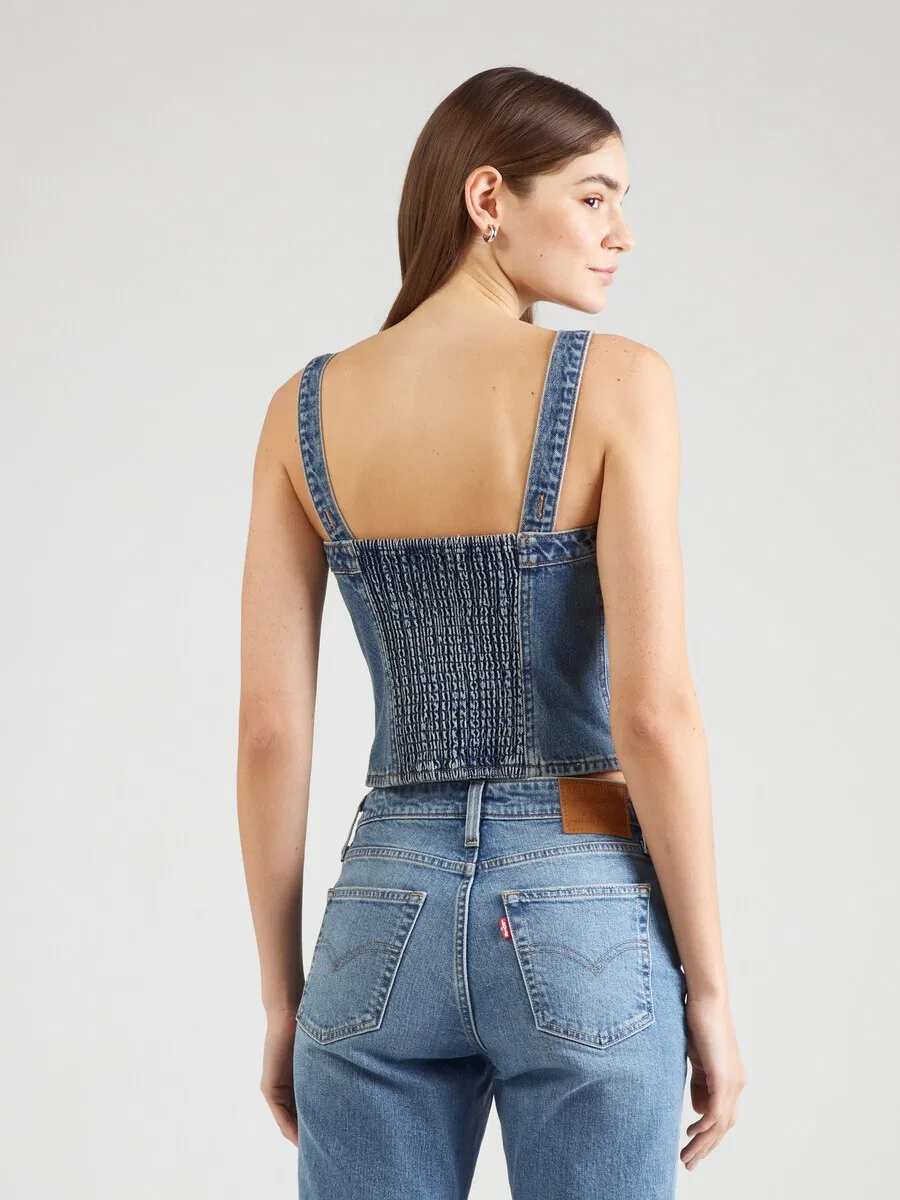 Топ LEVI'S «Sculpted Bustier» из синей джинсовой ткани — фото 4