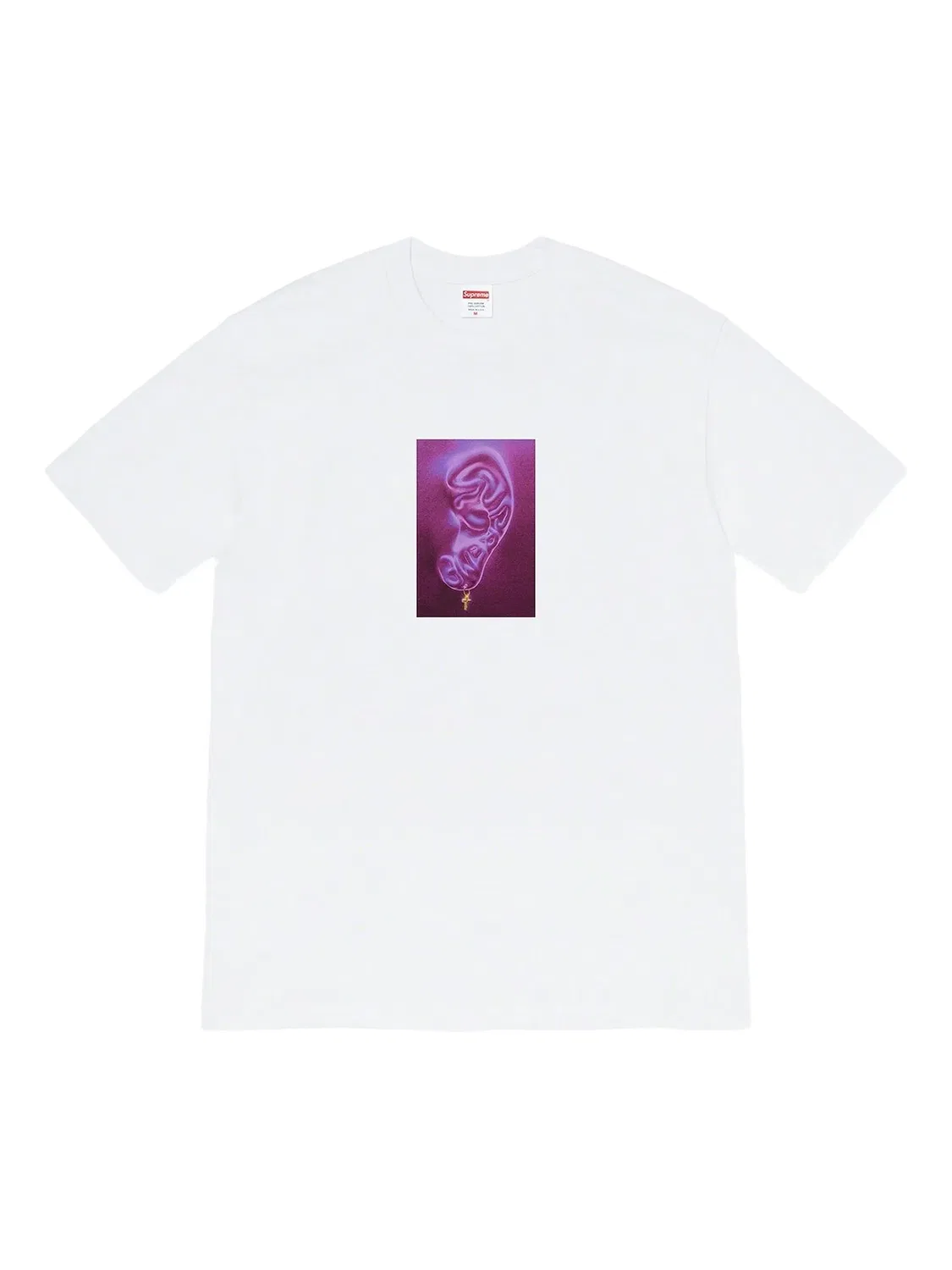 Футболка с графикой уха Supreme, белый