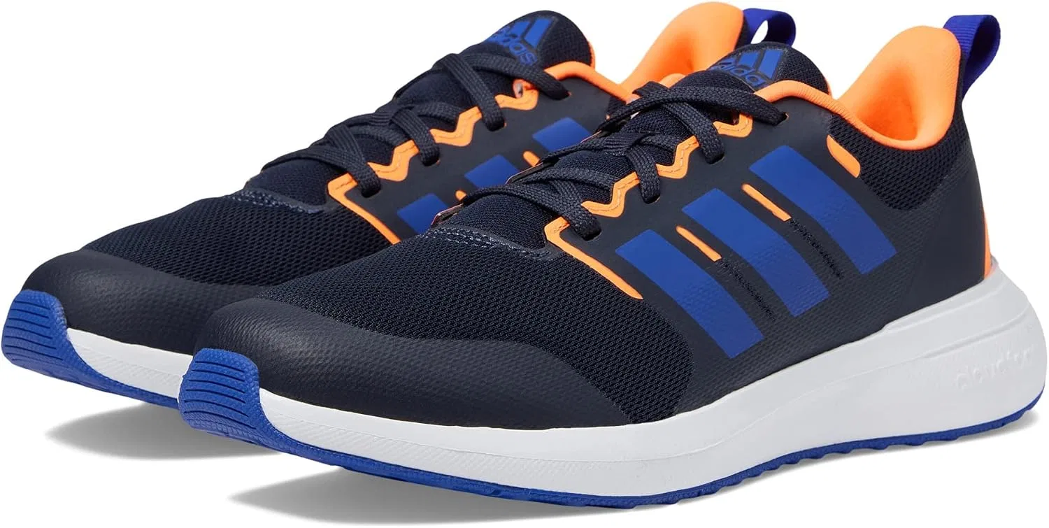 Детские кроссовки для девочек с шнуровкой Fortarun 2.0 adidas, Ink/Lucid Blue/Screaming Orange — фото 2