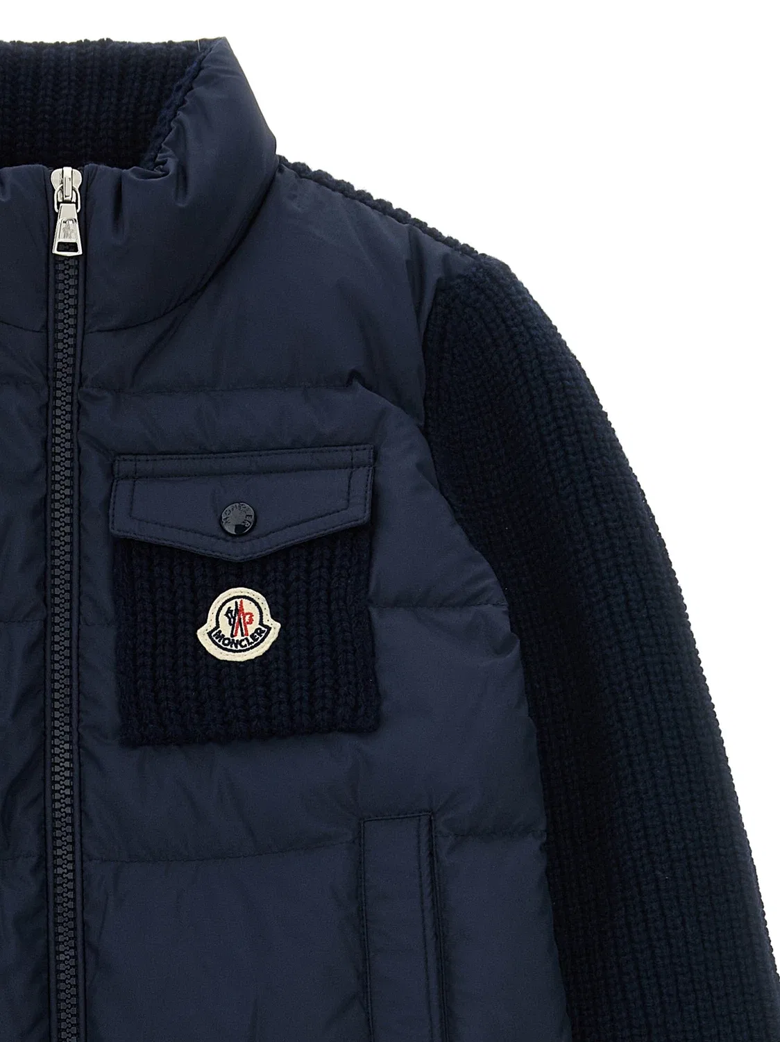 Нейлоновый кардиган Moncler Enfant, синий — фото 3