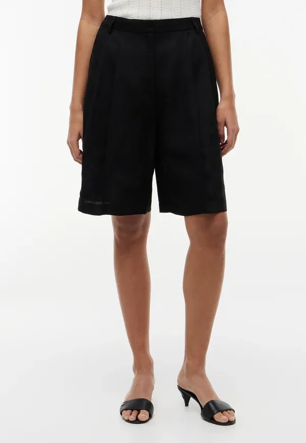 Шорты из льна и лиоцелла Summer bermuda Tommy Hilfiger, черный