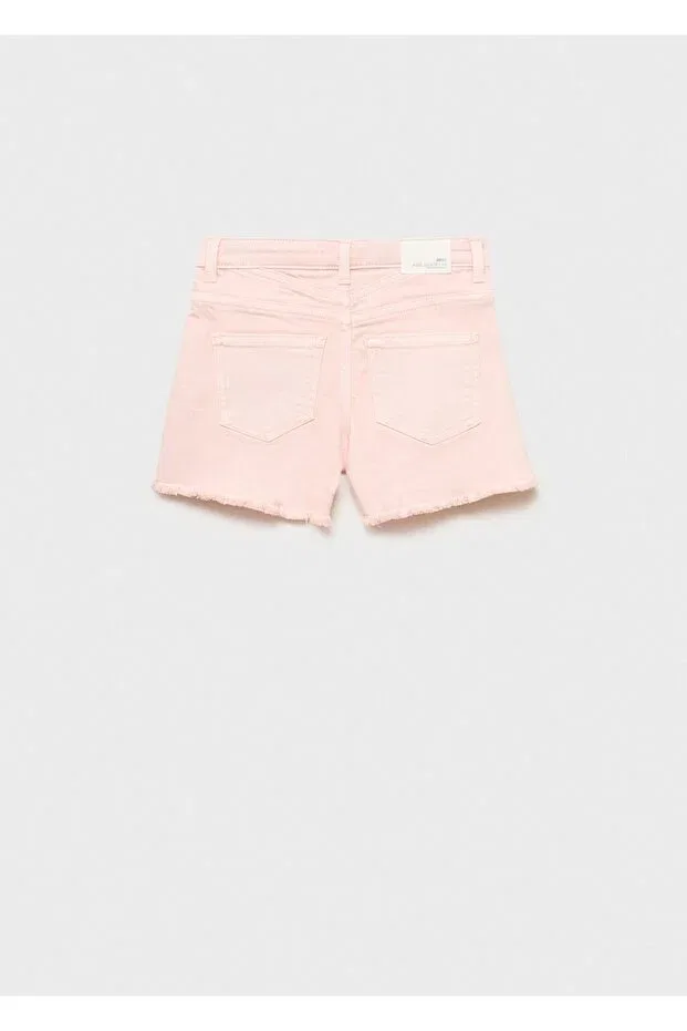 Детские шорты джинсовые для девочек Mango Kids, Pink — фото 4